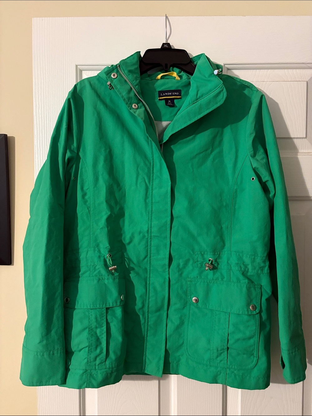 Lands' End Bright Green Hooded Utility Jacket